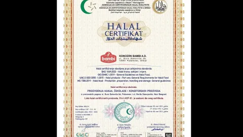 Halal certificirani brendovi Plazma i Wellness kompanije Bambi
