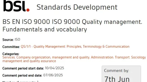 Javne konsultacije otvorene za nacrt revizije standarda ISO 9000