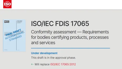 Drugo izdanje ISO/IEC 17065 dostiže završnu fazu odobravanja