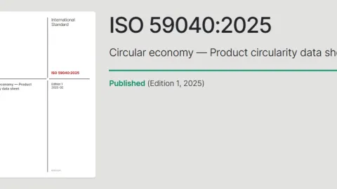 ISO 59040 postavlja novi standard cirkularne/kružne ekonomije za "Product Circularity Data Sheets"
