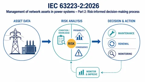 IEC 63223-2 postavlja proces donošenja odluka na osnovu rizika (RIDM) za imovinu elektroenergetske mreže