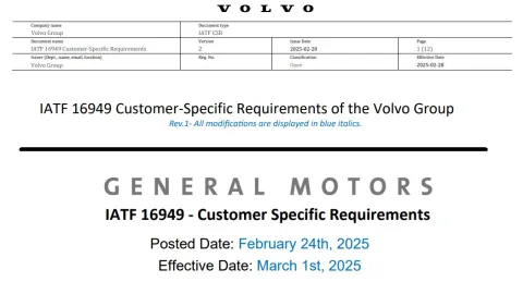 Volvo i GM ažurirali specifične zahteve korisnika za IATF 16949